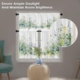 thumbnail image 3 of Watercolor Floral Kitchen Curtains Green Window Curtains Valance and Tier Set 36 Inch, Border with Leaves Rod Pocket Short Tier Curtain, Spring Flowers Small Cafe Curtains for Kitchen Decor, 3 of 6