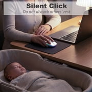 SANPTENT LED Wireless Mouse, Slim Rechargeable Silent Mouse, 2.4G Portable USB Optical Computer Mice with USB Receiver - White