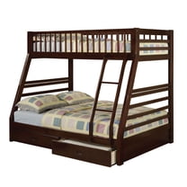 Acme Jason Twin over Full Bunk Bed with 2 Drawer in Espresso, Multiple Colors