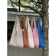 thumbnail image 2 of Firefly hope Bolso de hombro tejido para mujer, bolso de mano y neceser, elegante bolso de playa de verano, 36,5 x 2,1 x 32,8 cm (caqui)., 2 of 4