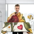 thumbnail image 3 of JSTEL Sunflower Heart Vintage Waterproof Barber Cape for Men Women Beard Shaving Bib Apron Professional Hair Cutting Cloth, 65 x 55 inch, 3 of 6
