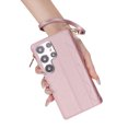 thumbnail image 5 of for Samsung Galaxy S22 Ultra Wallet case with Card Holder,Phone case RFID Blocking PU Leather Flip Shockproof Cover with Hand Strap Zipper Credit Card Holder Slots for Women Men,Rosegold, 5 of 7