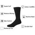 thumbnail image 4 of Calcetines de vestir Falari para hombre, 6 unidades, de algodón negro, acanalados, tallas 10-13, 4 of 6