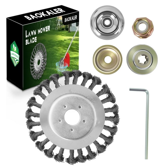 BAOKALER 6 inch Trimmer Blade, Steel Wire Gas String Trimmer Head, Compatible with Mainstream Gasoline Lawn Mowers