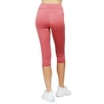 thumbnail image 5 of Juniors Active Stretch Capri Length Yoga Workout Leggings with Wide Wastband (Pink, S), 5 of 5