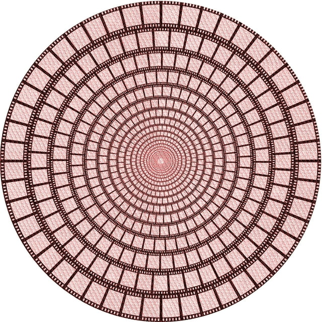 Ahgly Company Machine Washable Indoor Square Transitional Light Rose Pink Area Rugs, 3' Square