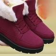 thumbnail image 3 of Pandaie Winter Snow Boots for Women Warm Cotton Fleece Lined Ankle Booties Lace up Slip on Outdoor Platform Walking Shoes Wine 9, 3 of 5
