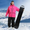 thumbnail image 2 of Rohuuque Men's Ski Jacket Winter Cold Weather Thermal Waterproof Snowboard Coat Windproof Breathable Snow Sports Outerwear Hot Pink, 2 of 9