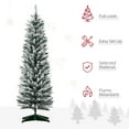 thumbnail image 4 of HOMCOM Arbre de Noël Artificiel en Forme de Crayon avec Branches Enneigées, 4 of 10