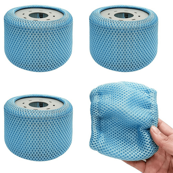 4PCS Protective Nets for Hot Tub Filters, Pool Bubble Spa Accessories, 90-Pleat Strainer Replacement Filters,4 x protective nets for hot tub filters,Blue