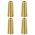 thumbnail image 1 of Cubierta de pierna de muebles Uxcell, paquete de 4 tapas redondas de metal para piernas, ideal para sofá, mesa, silla (3", tono dorado), 1 of 5