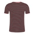 thumbnail image 6 of Shirts For Women Tees Tops Stripe Print Short Sleeve Crew Neck Casual Trendy Outfits Pink, 6 of 7
