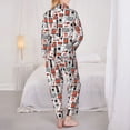 thumbnail image 6 of Goofa Modern Life Printed Women’s 2 Piece Pajama Set Super,Pajamas Women's Long Sleeve Sleepwear Soft Button Down Loungewear Pjs Lounge Set Nightwear-XX-Large, 6 of 9