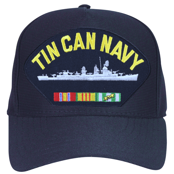 Tin Can Navy ' with Destroyer and Vietnam Veteran Ribbons Ball Cap