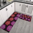 thumbnail image 2 of Pioneer Flower Floral Print Pattern Kitchen Rugs Sets Of 2,Anti Fatigue Kitchen Mat Rugs Non Slip Washable,Decorative Kitchen Floor Mats for Kitchen,Sink,Laundry,17"x30"+17"x47", 2 of 7