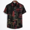 thumbnail image 2 of Eashery Button Down for Men Lapel Tops Mens Button Down Short Sleeve Black 5XL, 2 of 5