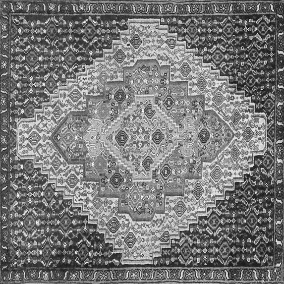 Ahgly Company Indoor Square Medallion Gray Traditional Area Rugs, 4' Square