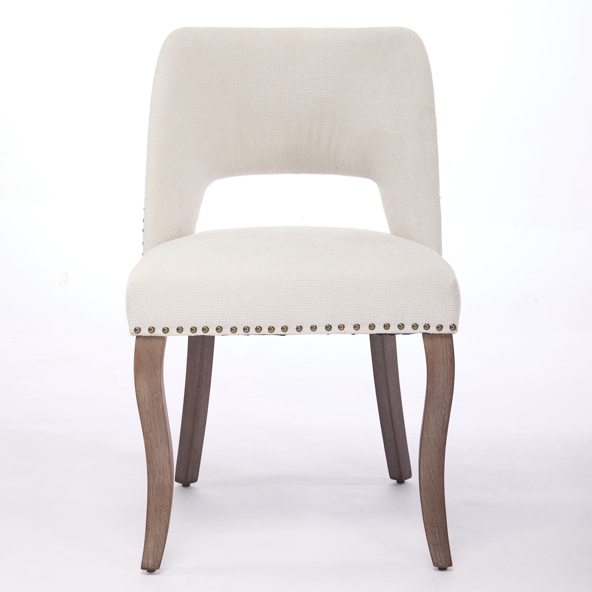 Set of 6 Wood Dining Chairs with Fabric Upholstered Back and Seat Modern Accent Side Chair w/Wood Legs for Living Room/Dining Room/Bedroom/Restaurant