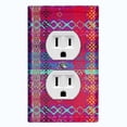 thumbnail image 1 of Metal Light Switch Plate Cover Ethnic Aztec Tribal Plaid Pattern Red SFR056, 1 of 13