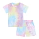 thumbnail image 5 of Gibobby Conjunto de leggings para bebés y Niñass Tie Clothes + Short Tie-Dye Infant Girls Shorts Baby Pullover Kids Set Manga Top Outfit niños 2 piezas Conjunt(Amarillo, 7-8 Años), 5 of 5