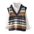 thumbnail image 5 of Christmas Sweaters for Women Loose Fit College Style Embroidered Jacquard Knit Sweater Vest Elegant Sleeveless Pullover Top For Casual Wear Christmas Sweaters, 5 of 5