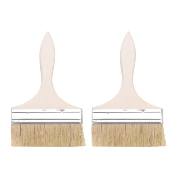 2X 220x135mm Wide Bristle Hair Wooden Handle Paint Brush Wall Painting Tool