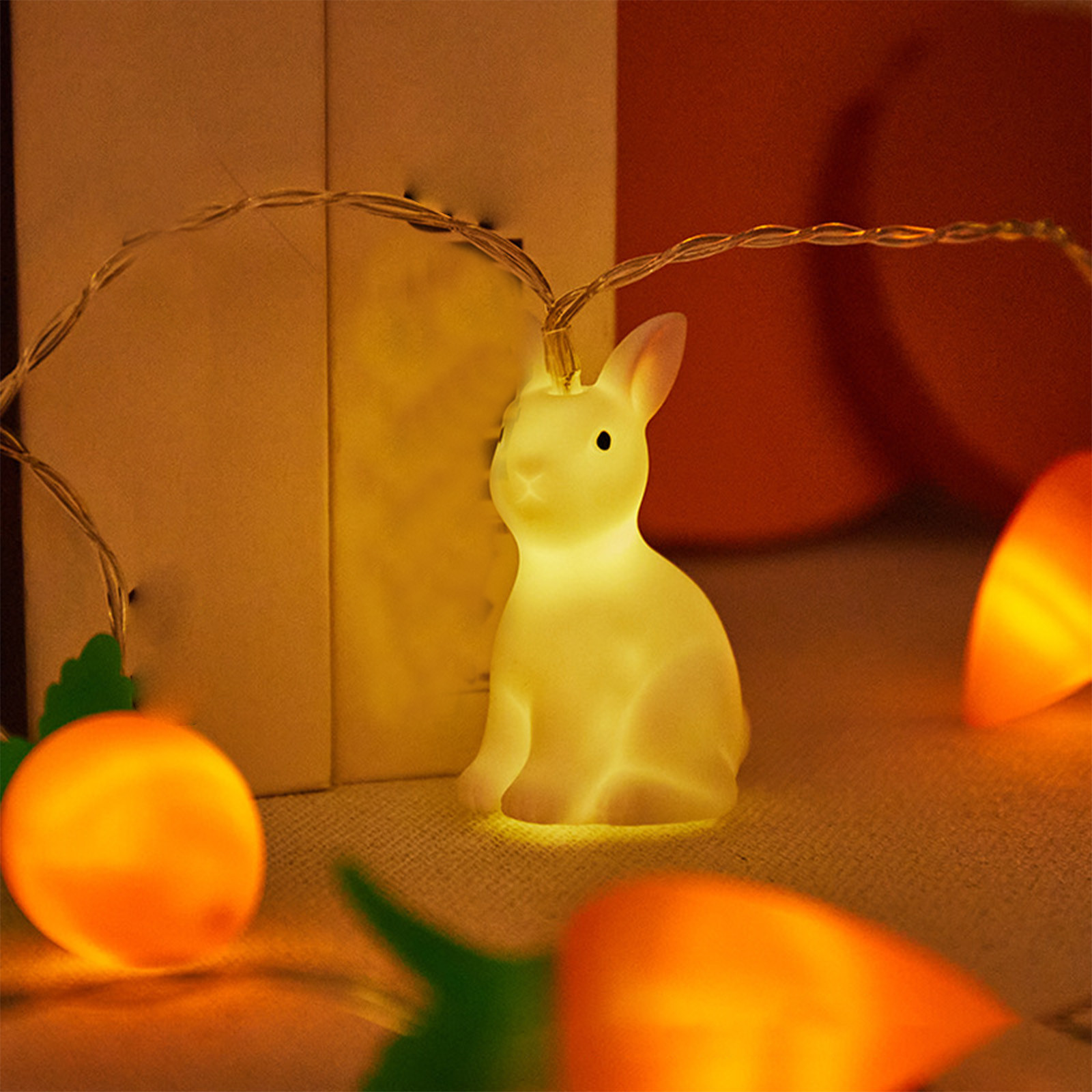 Fiaya Women Easter Bunny Carrot String Lights, 9.8Ft 30 Led Cartoon ...