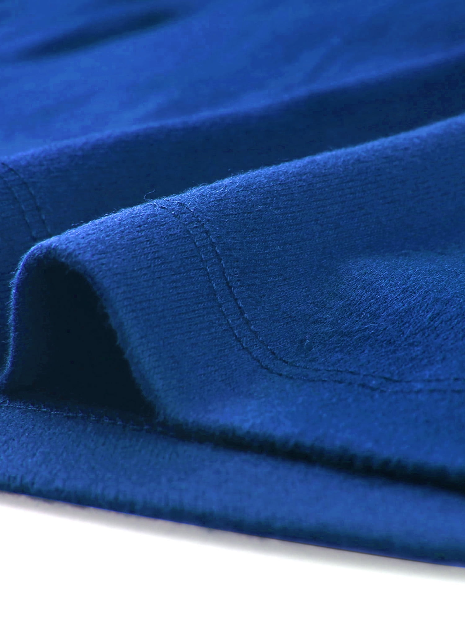 DARING DIVA V Neck Knitted Buttons Decor Ruched Blouse Top S Royal Blue