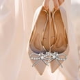 thumbnail image 4 of IBASETOY 2pcs Silver Bow Clips for Shoes Elegant Rhinestone Embellishments for Everyday Wear, 4 of 6