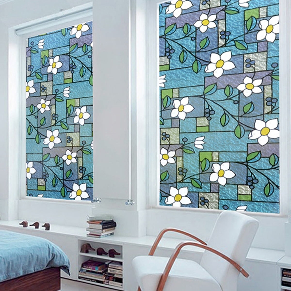 Maple Leaves Window Film Print Decor Sticker Cling Stained Glass UV Protection 