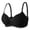 Black, variant on Balconette Push Up Bra No Underwire Seamless Full Coverage Ribbed Deep Plunge Bras Wireless Everyday Comfort Bralette (Black, L)