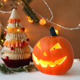 thumbnail image 2 of Halloween Decorations Pre-lit Pumpkin Lantern,Artificial Harvest Pumpkins for Outdoor Indoor Battery Operated Lighted Halloween Pumpkin Decorations Party Favor Gifts,C, 2 of 9