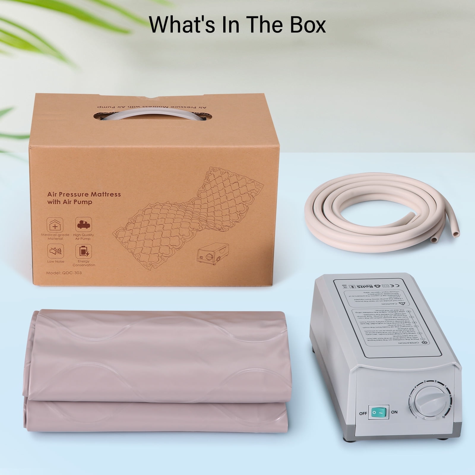 Naipo Alternating Air Pressure Mattress with Ultra-Quiet Pump,Prevents Bed Sores,Improves Microcirculation,for Hospital and Home Single Bed,Designed for Bedridden Patients