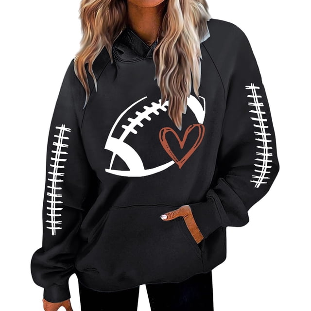 VBARHMQRT Chandails à Capuche Graphiques pour Femmes Chandail Décontracté pour Femmes Chandails à Capuche Tendance Imprimé Graphique Cordon de Serrage chandail à Capuche Confortable Hauts Automne Ample Blouse à Manches Longues avec Poche