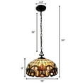 thumbnail image 4 of Amora Lighting  16 in. Wide Tiffany Style Hanging Lamp, 4 of 4