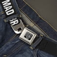 thumbnail image 2 of Buckle-Down Belt, Seatbelt Buckle Belt, U Mad Bro Weathered Black White, 34 to 52 Inches, 2 of 9