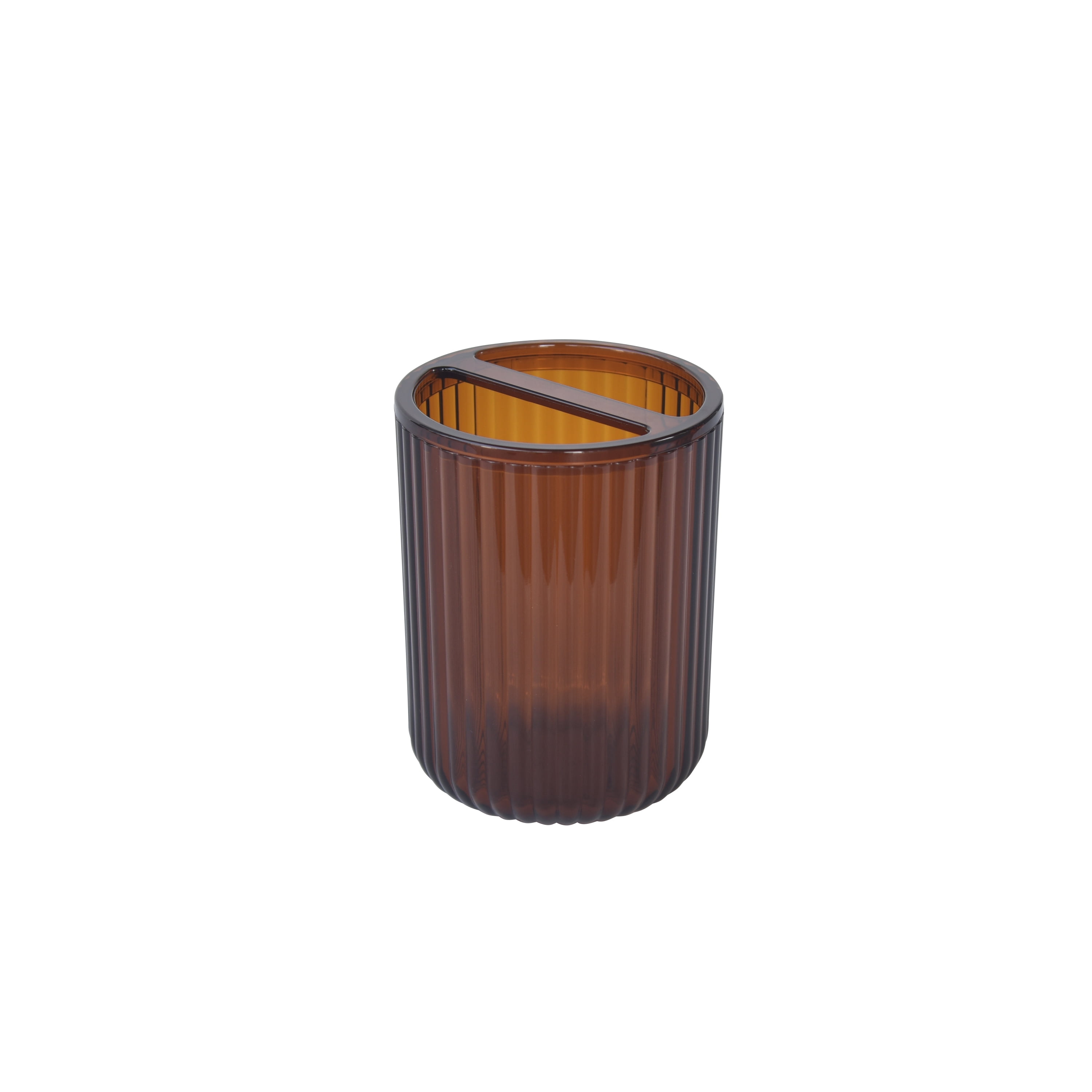 Mainstays Toothbrush Holder, Brown Plastic, Use for All Ages in Bathrooms