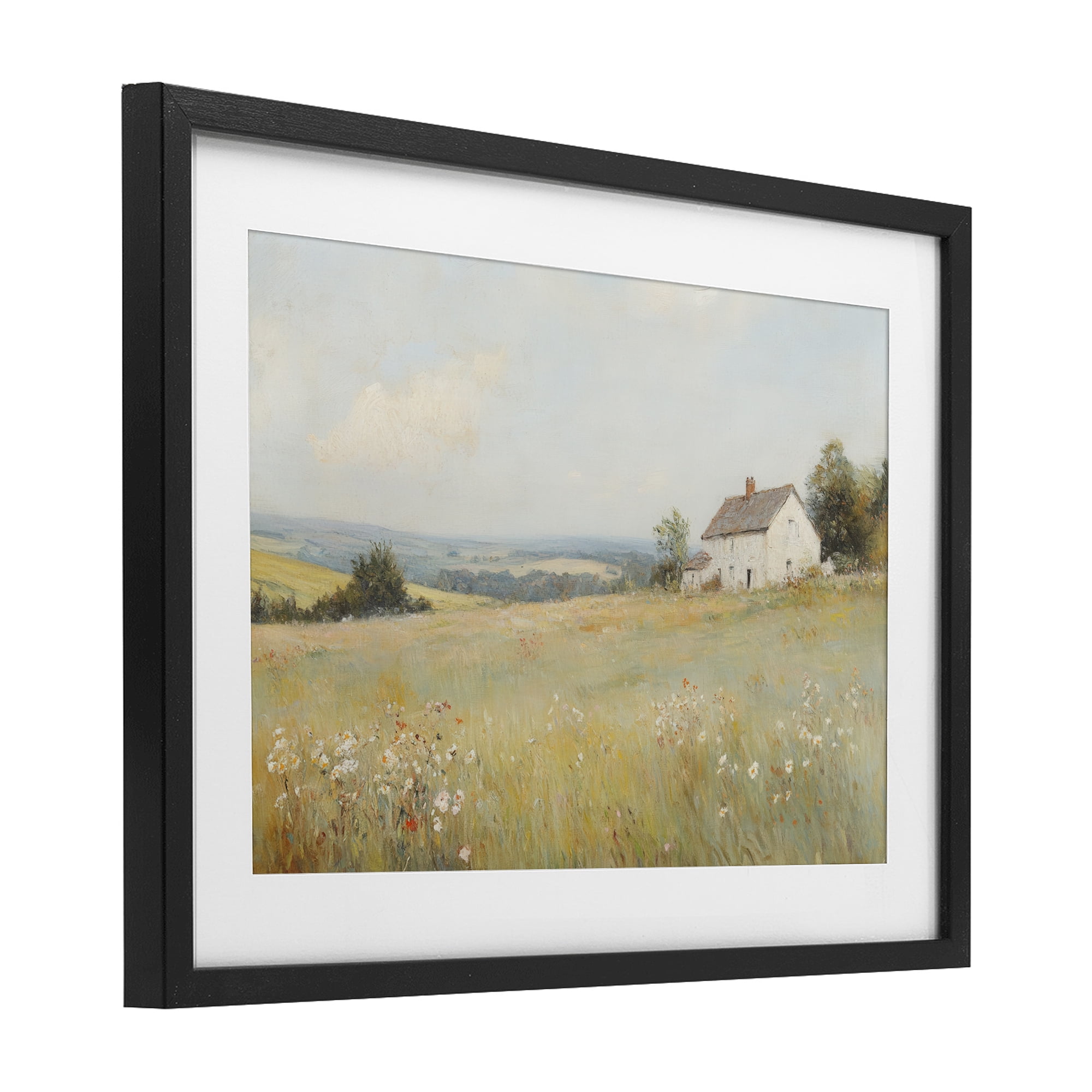 Stupell Industries Little House In The Prairie Black Framed Print Under Glass, design by Petal Prints Design