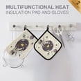 thumbnail image 4 of Yayeee Oven Mitts and Pot Holder Set of 2 Heat Resistant Kitchen Gloves Baking Hot Pad, Beige Astronaut Planet, 4 of 5