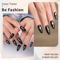 thumbnail image 2 of 24Pcs French Tip Almond Faux Nails with Star Designs Gothic Black Easy for Parties and Daily Wear, 2 of 8