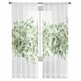 thumbnail image 7 of Sheer Curtains 108 inches Long, Spring Botanical Green Eucalyptus Leaves Light Filtering Sheer Window Curtains Rod Pocket Voile Drapes for Bedroom Living Room, 52"W x 108"L 2 Panels, 7 of 7