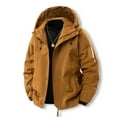 thumbnail image 4 of Men's Casual Loose Waterproof Windbreaker - Hooded Jacket, Ginger Yellow, M, 4 of 5