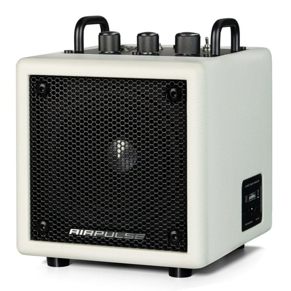 Airpulse Edifier Powered Bluetooth Speaker, Compact Countertop Speaker with Aux Line Input for Home Office Party - White
