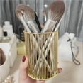 thumbnail image 3 of pitrice Makeup Brush Bucket Anti-rust Iron Multifunctional Beauty Tool Exquisite Cosmetic Pen Storage Tube with Electroplating Process for Home Office Indoor, 3 of 8