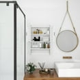 thumbnail image 3 of Smuxee Bathroom Wall Storage Cabinet with Towel Bar,Medicine Cabinet Organizer over The Toilet,White, 3 of 7