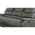 thumbnail image 3 of Benzara BM205502 Leatherette Recliner Sofa with Power Cord & USB Docks, Gray, 3 of 5