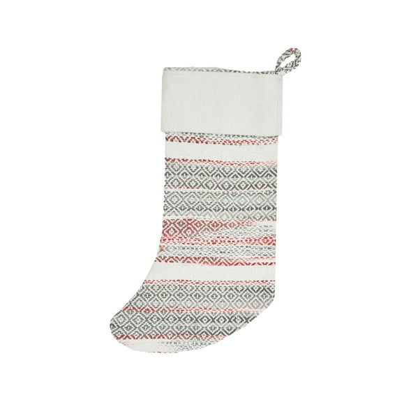 20" Cozy Nordic Red & Gray Hanging Large Christmas XMAS Stocking