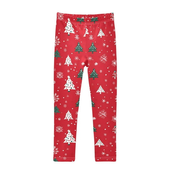 joogoo Girls' Leggings Christmas Snowflake Trees Yoga Pants 6T