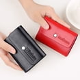 thumbnail image 6 of Women Men Leather Pocket 26 Slots Bits Credit ID Card Organizer Wallet Card Holder Bag Coin Purse ID Credit Card Holder Credit Card Cover BLACK, 6 of 8