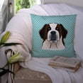 thumbnail image 3 of Dog Face Checkerboard Design Fabric Decorative Pillow, 3 of 4